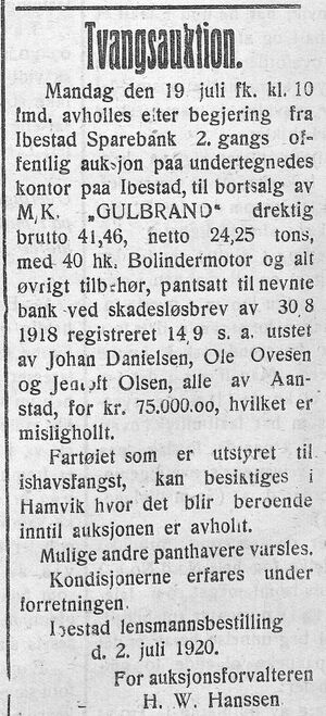 Annonse fra Lensmannen i Ibestad i Haalogaland 08.07. 1920.jpg