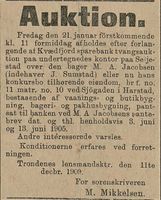 Fra Harstad Tidende 16. desember 1909.