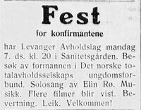 Annonse i Levanger-Avisa 4. november 1960.