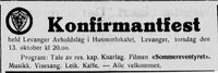 Annonse i Levanger-Avisa 12. oktober 1954.