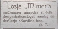 87. Annonse fra Losje Mimer i avisa Fremover lørdag 6. juli 1912.jpg