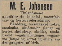 4. Annonse fra M.E. Johansen i Tromsø Amtstidende 30.06. 1898.jpg