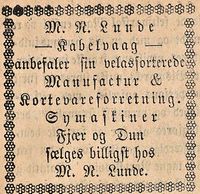 466. Annonse fra M.R. Lunde i Lofot-Posten 15.08.1885.jpg