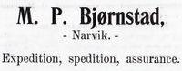 38. Annonse fra M. P. Bjørnstad i Narvikboka 1912.jpg