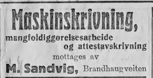 Annonse fra M. Sandvig i Ny Tid 1914.jpg