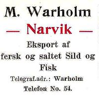 200. Annonse fra M. Warholm under Harstadutstillingen 1911.jpg