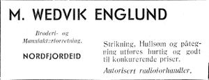 Annonse fra M. Wedvik Englund i Florø og litt fra Sunnfjord.jpg