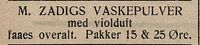 Annonse for Zadigs vaskepulver fra 1912.