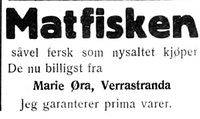 33. Annonse fra Marie Øra i Nord-Trøndelag og Nordenfjeldsk Tidende 14.03.33.jpg