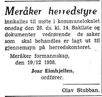 1. Annonse fra Meraker herred i Arbeideravisen 1938.jpg