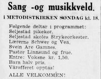 Pikekoret deltok også i Metodistkirka.