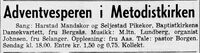 På adventvesperen hos metodistene ser vi pikekoret igjen deltok i metodistkirka.