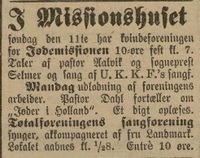 134. Annonse fra Misjonshuset i Stavanger Aftenblad 10.02.1906.jpg