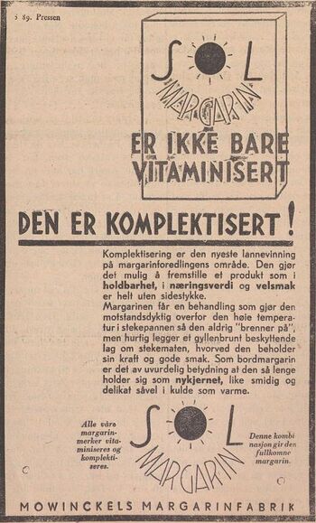 Annonse fra Mowinckels margarinfabrik i Helgelands Blad 25.04.1933.jpg