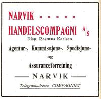 193. Annonse fra Narvik Handelscompagni under Harstadutstillingen 1911.jpg