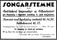 185. Annonse fra Nord-Innherad Songarsamlag i Nord-Trøndelag og Inntrøndelagen 4.7. 1942.jpg