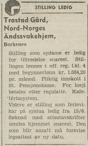 Annonse fra Nord-Norges åndssvakehjem i Fremover 31.05.1966.jpg