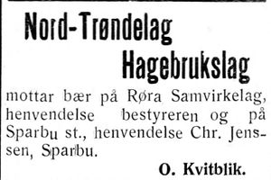 Annonse fra Nord-Trøndelag Hagebrukslag i Inntrøndelagen og Trønderbladet 31.7.1936.jpg