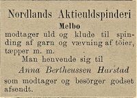 105. Annonse fra Nordlands Aktieuldspinderi, Melbo i Harstad Tidende 30.08.1900.jpg