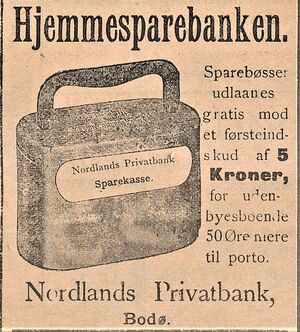 Annonse fra Nordlands Privatbank i Bodø Tidende 20.04. 1920.jpg
