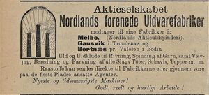 Annonse fra Nordlands forenede Uldvarefabriker i Tromsø Amtstidende 10.12. 1900.jpg
