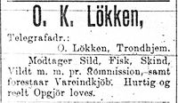 269. Annonse fra O. K. Lökken i Tromsø Amtstidende 4. januar 1900.jpg