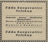 198. Annonse fra Odda kooperative Selskap i Hardanger Arbeiderblad 09.06.1923.jpg