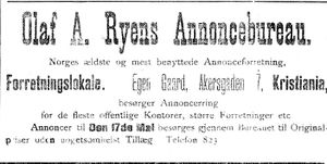 Annonse fra Olaf A. Ryens Annoncebureau i Den 17de Mai 7.11. 1898.jpg