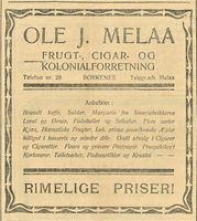 38. Annonse fra Ole J. Melaa i Folkeviljen 1.10. 1919.jpg