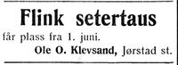 63. Annonse fra Ole O. Klevsand i Nord-Trøndelag og Nordenfjeldsk Tidende 28.4. 1938.jpg