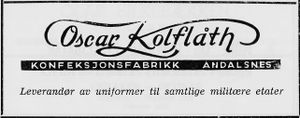 Annonse fra Oscar Kolflåth i Norsk Militært Tidsskrift nr. 11 1960.jpg