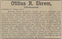 27. Annonse fra Otilius R. Ekrem i Harstad Tidende 08.10. 1900.jpg