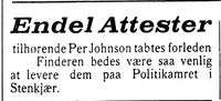 38. Annonse fra Per Johnson i Indtrøndelagen 16.11. 1900.jpg