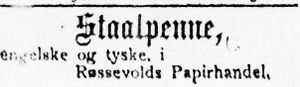 Annonse fra Røssevolds Papirhandel i Søndmøre Folkeblad 15.1.1892.jpg