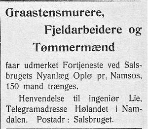 Annonse fra Salsbrugets Nyanlæg i Haalogaland 12.06. 1907.jpg