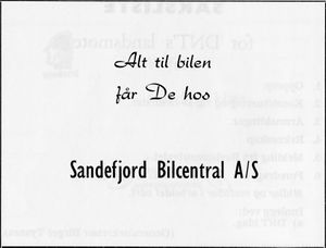 Annonse fra Sandefjord Bilcentral i Landsmøter DNT 1963 DNTU Sandefjord.jpg