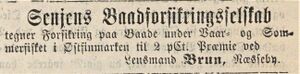 Annonse fra Senjens Baadforsikringsselskab i Finmarkens Amtstidende 01.01.1873.jpg