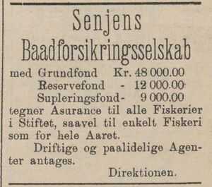 Annonse fra Senjens Baadforsikringsselskab i Harstad Tidende 03.06.1901.jpg