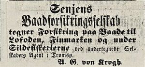 Annonse fra Senjens Baadforsikringsselskab i Tromsø Stiftstidende 09.11.1871.jpg