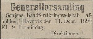 Annonse fra Senjens Baadforsikringsselskab i Tromsøposten 02.12.1899.jpg