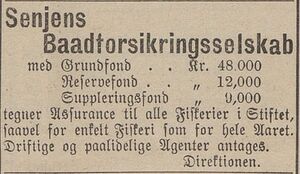 Annonse fra Senjens Baadforsikringsselskab i Tromsøposten 27.07.1901.jpg