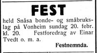 62. Annonse fra Snåsa bonde- og småbrukslag i Nord-Trøndelag og Nordenfjeldsk Tidende 17.2.1938.jpg