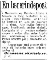 21. Annonse fra Snaasens Skolestyre i Indtrøndelagen 31.8. 1900.jpg