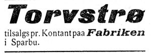 Annonse fra Sparbu Torvstrøfabrikk i Indtrøndelagen 16.11. 1900.jpg