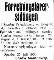 85. Annonse fra Sparbu kommune i Inntrøndelagen og Trønderbladet 31.7.1936.jpg
