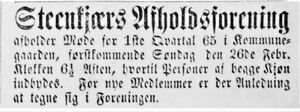 Annonse fra Steenkjærs Afholdsforening i Indhereds Posten 25.02.1865.jpg