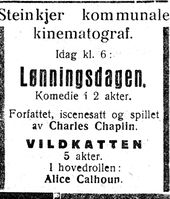 68. Annonse fra Steinkjer kommunale kinematograf i Inntrøndelagen 20.1. 1926.jpg