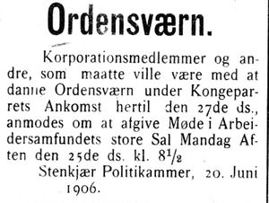 Annonse fra Stenkjær Politikammer i Indtrøndelagen 20.6.1906.jpg