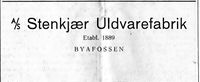 338. Annonse fra Stenkjær Uldvarefabrik i Bygdenes By 1957.jpg