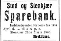 166. Annonse fra Stod og Stenkjær Sparebank i Indtrøndelagen 18.4.1900.jpg